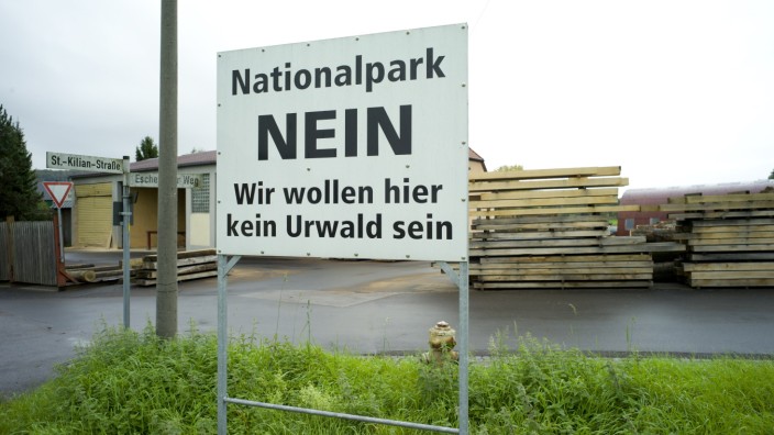 Protest gegen Nationalpark im Steigerwald, 2014