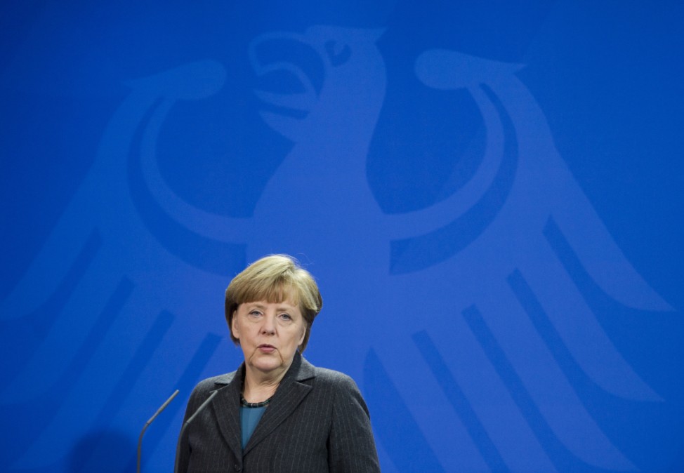 Angela Merkel bei einer Pressekonferenz im Kanzleramt am 3. Februar 2015