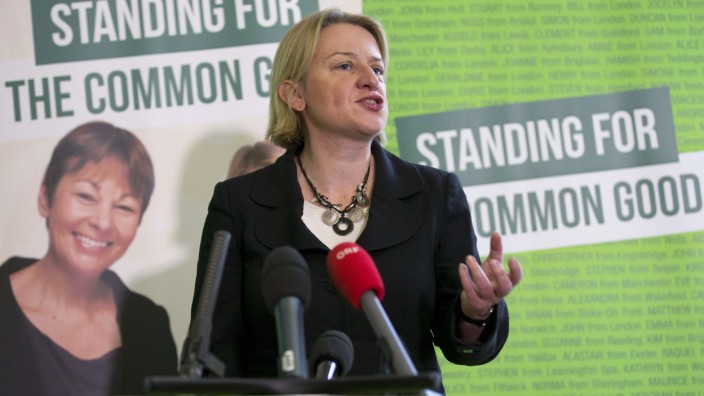 Green Party leader Natalie Bennett speaks during a press conference to launch the party's election campaign in London on February 24, 2015. Bennett insisted the general election would be the 'biggest,
