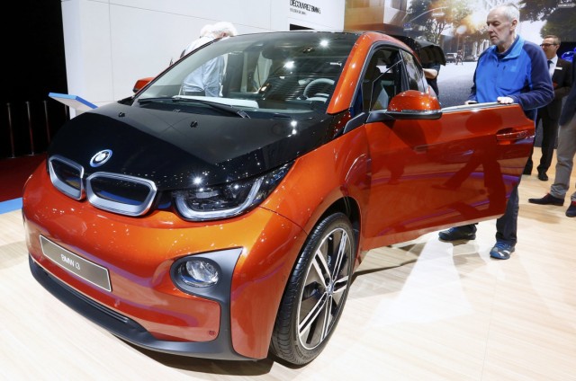 A BMW i3 electric car is seen during the opening of the 85th International Motor Show in Geneva