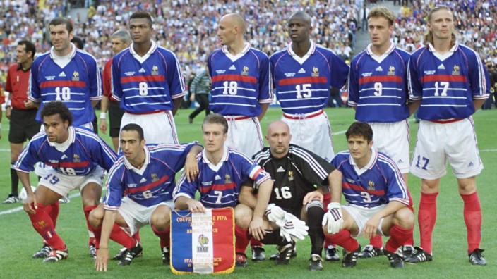 Die französische Nationalmannschaft vor dem WM-Finale 1998