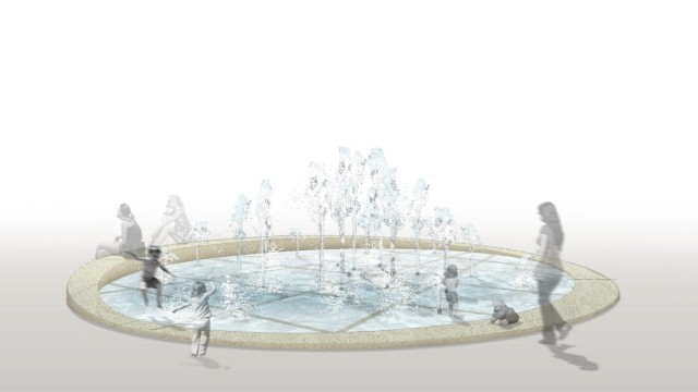 Geschwister-Scholl-Platz: Der neun Meter große Brunnen soll teilweise in die Decke der darunter liegenden Tiefgarage eingelassen werden.