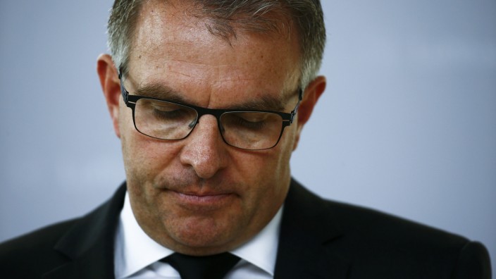 Spohr, Lufthansa Chief Executive, makes a statement at the Frankfurt airport