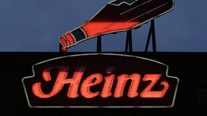 Kraft Heinz: Animierte Leuchtreklame in Pittsburgh/Pennsylvania, dem Hauptsitz der Heinz Company vor der Fusion mit Kraft.