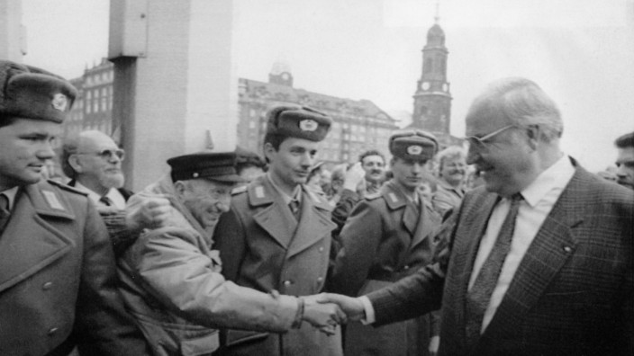 Helmut Kohl in Dresden, 1989