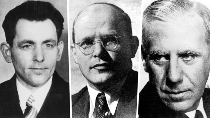 Widerstandskämpfer gegen das NS-Regime: Ermordet am 9. April 1945 (v.l): NS-Gegner Georg Elser, Dietrich Bonhoeffer und Wilhelm Canaris.