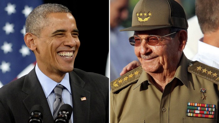 Barack Obama und Raul Castro