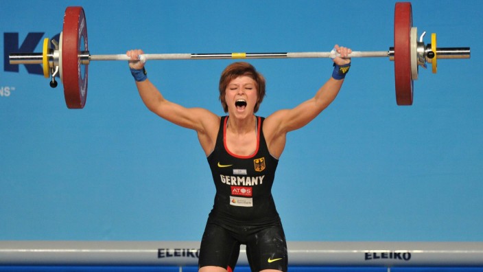 150413 TBILISI April 13 2015 Julia Schwarzbach of Germany competes during the women s 53kg