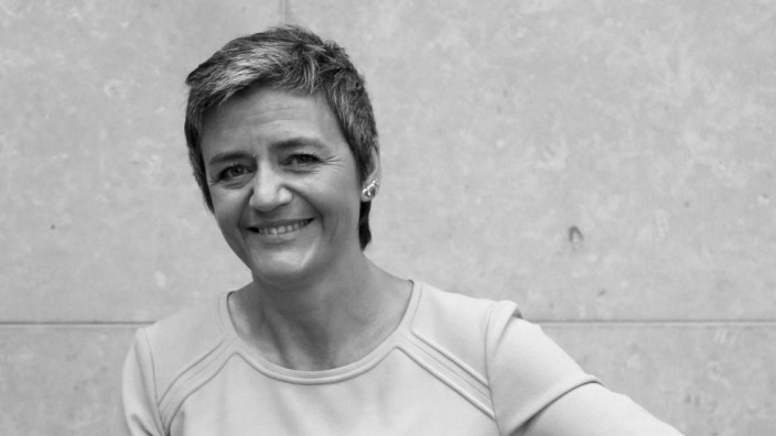 EU Competition Commissioner Vestager attends a meeting of the EU's executive body in Brussels