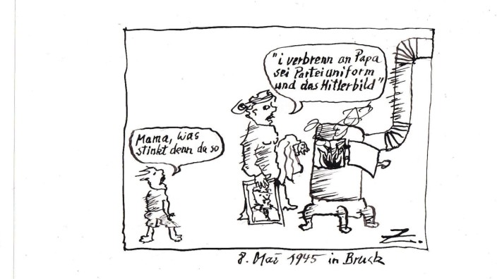 Zeitzeugenberichte aus dem Krieg: Aufarbeitung des Zweiten Weltkriegs, wie sie der Karikaturist Guido Zingerl sieht.