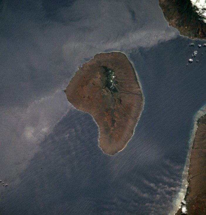 The Hawaiian island of Lanai is pictured in NASA satellite handout image
