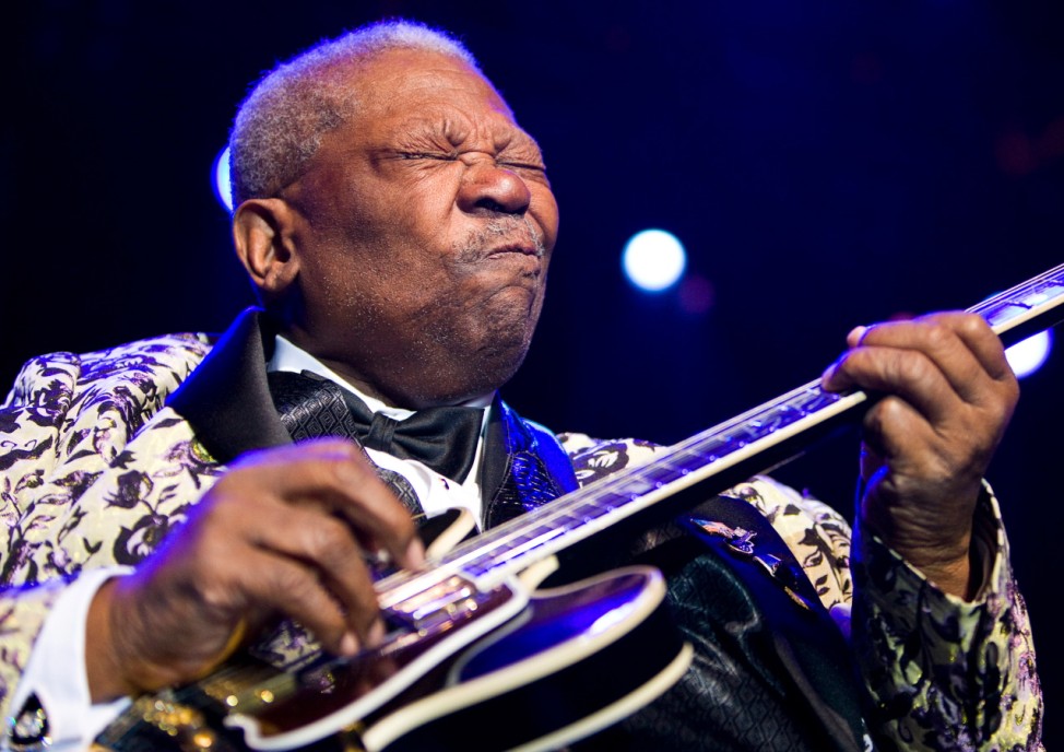 US blues legend B.B. King performs during the 43rd Montreux Jazz Festival in Montreux