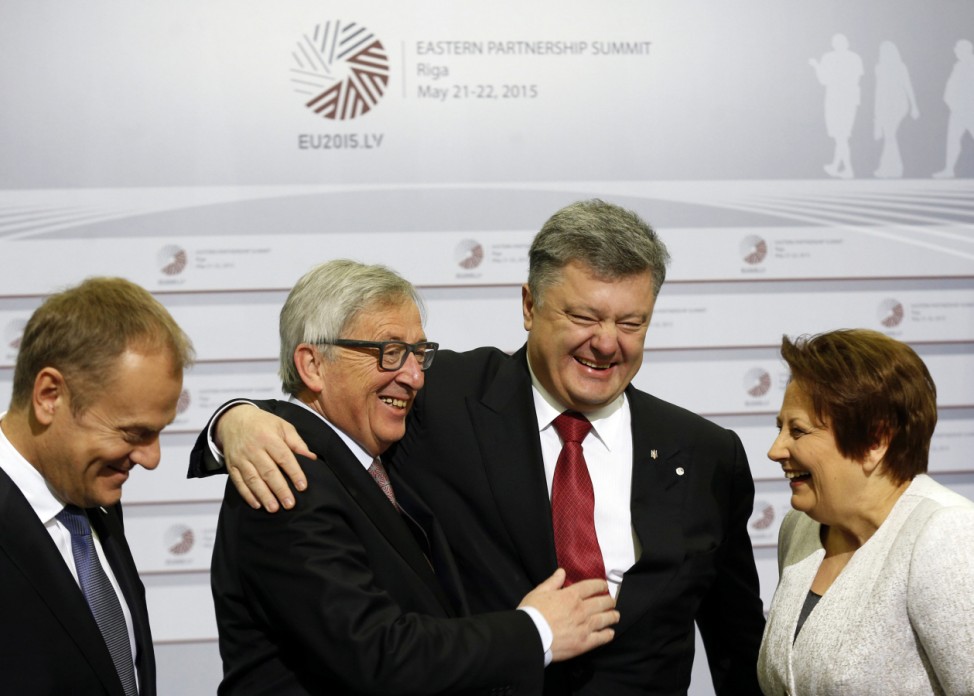 Jean-Claude Juncker, Donald Tusk, Petro Poroshenko, Laimdota Straujuma