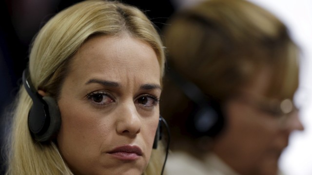 Tintori, wife of Venezuelan opposition leader Lopez, attends a hearing at the Commission of Foreign Relations of Brazil's Senate in Brasilia