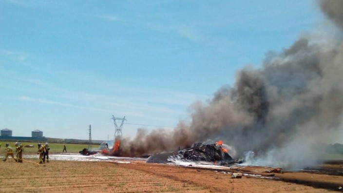 Military transport plane crashes in Spain, killing crew members