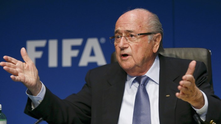 FIFA President Blatter addresses a news conference in Zurich