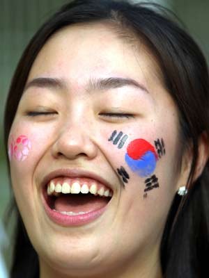 Weiblicher Fußballfan aus Südkorea, AP