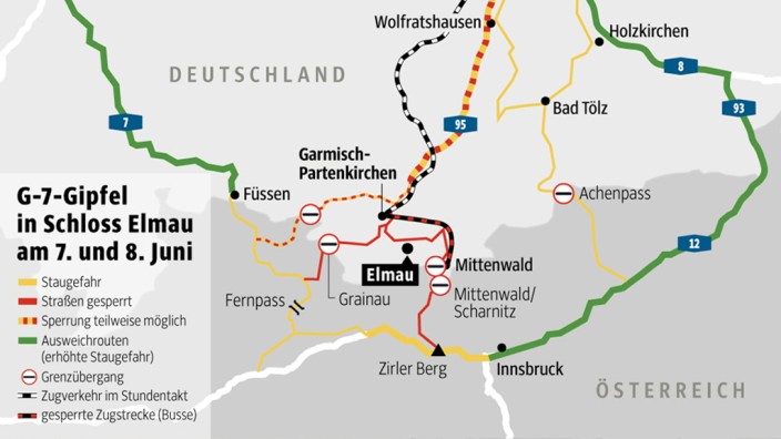 G-7-Gipfel: Die eigentliche Kontrolle wartet auf der Bundesstraße bei Farchant kurz vor Garmisch-Partenkirchen.