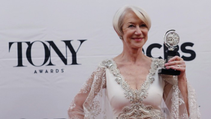 Helen Mirren in New York mit dem "Tony Award".