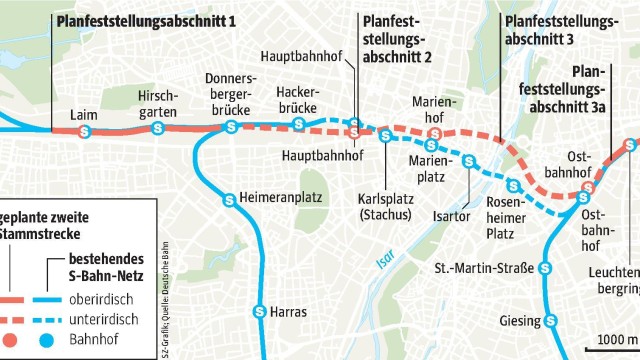 Zweite S-Bahn-Stammstrecke: Quelle: SZ-Grafik