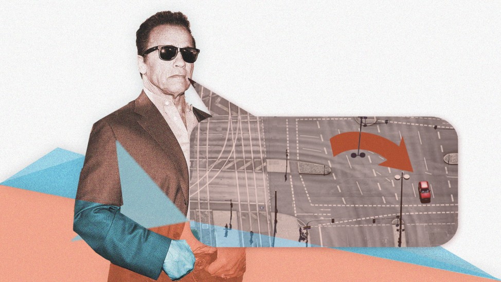 Arnold Schwarzenegger leiht einem Navigationssystem seine Stimme.