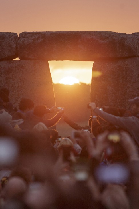 Stonehenge to celebrate the Summer Solstice, the longest day of the year, near Salisbury, England