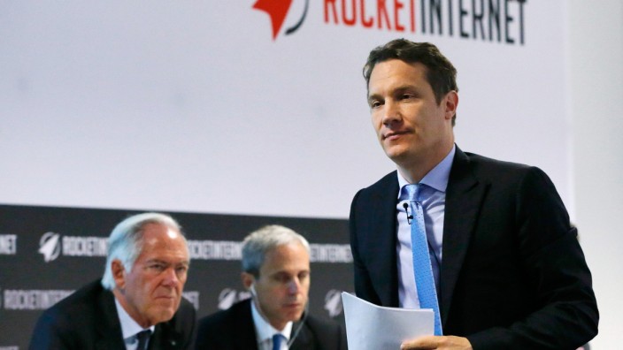 CEO Samwer of Rocket Internet walks to the podium during their shareholder meeting in Berlin