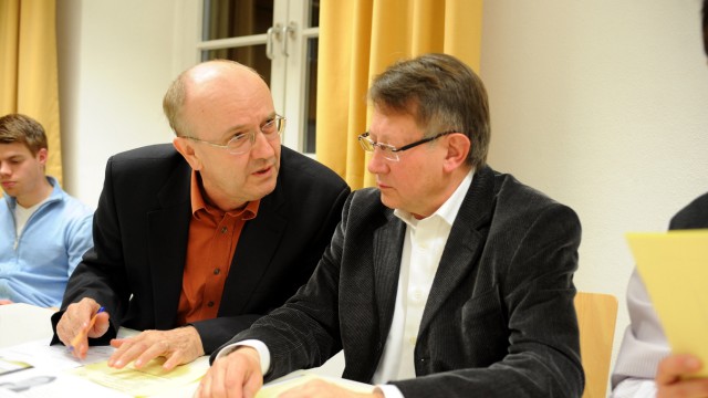 Markt Schwaben: Alt-Bürgermeister Bernhard Winter (links) mit Georg Hohmann.