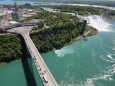 Aerials of U.S.-Canada Border Along The Niagara River; Niagara Falls