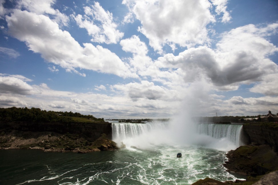 A Maid of the Mist tourist boat is seen from the Canadian side of the Horseshoe Falls in Niagara Falls