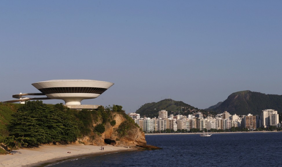 A view of the Contemporary Art Museum designed by architect Niemeyer in Niteroi city near Rio de Janeiro