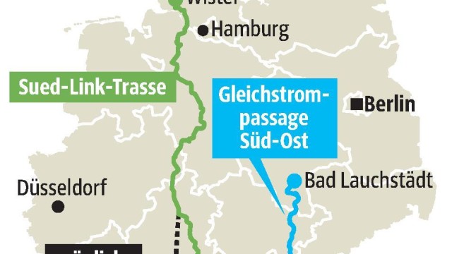 Stromtrassen in Bayern: Hier könnten die Trassen verlaufen.