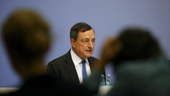 European Central Bank president Draghi addresses a news conference after a monetary policy meeting at the ECB headquarters in Frankfurt