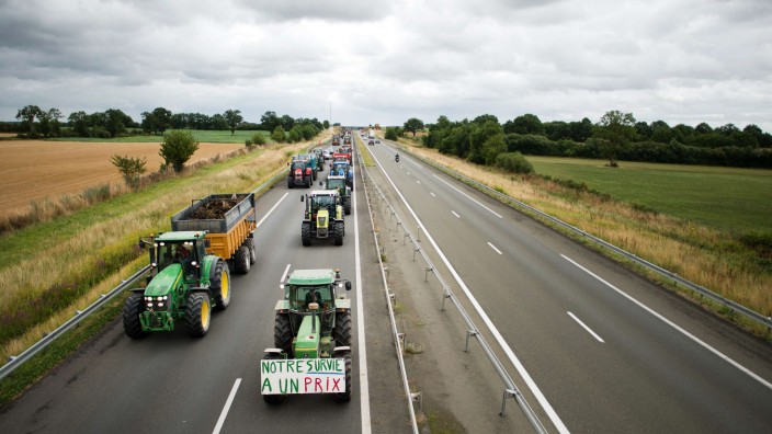 Dumpingpreise: Weil die französischen Bauern sauer auf ihre Kollegen in Deutschland und Spanien sind, haben sie einige Grenzübergänge und Schnellstraßen blockiert.