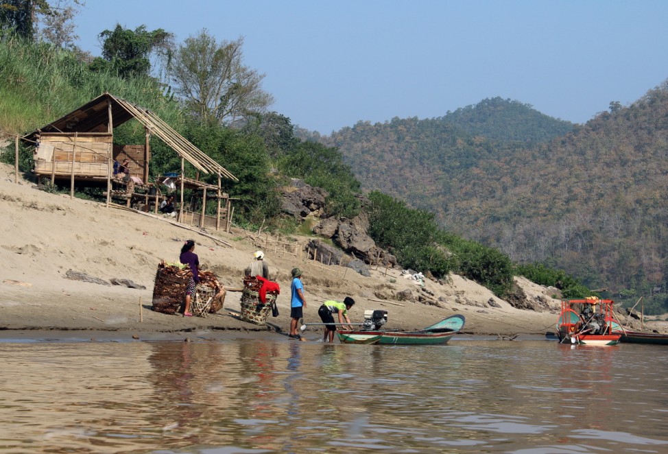 Fischer am Fluss Saluen in Myanmar