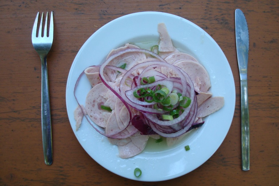Wurst-Salat im Augustiner Keller.