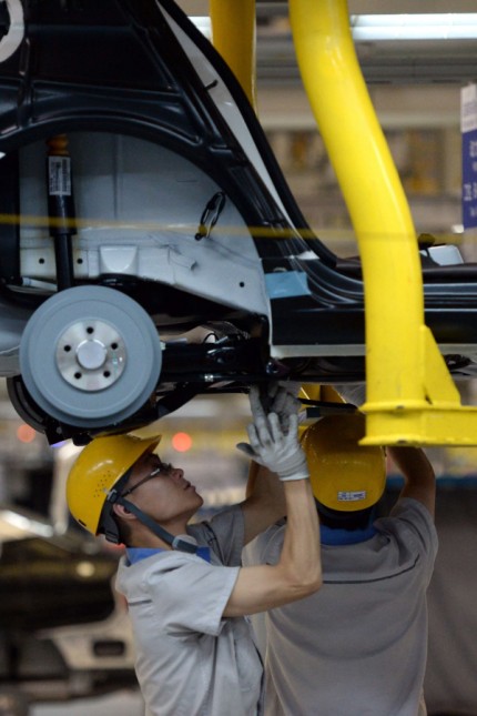 China: Pkw-Fertigung im FAW-VW-Werk in Chengdu: Die Nachfrage hat merklich nachgelassen.