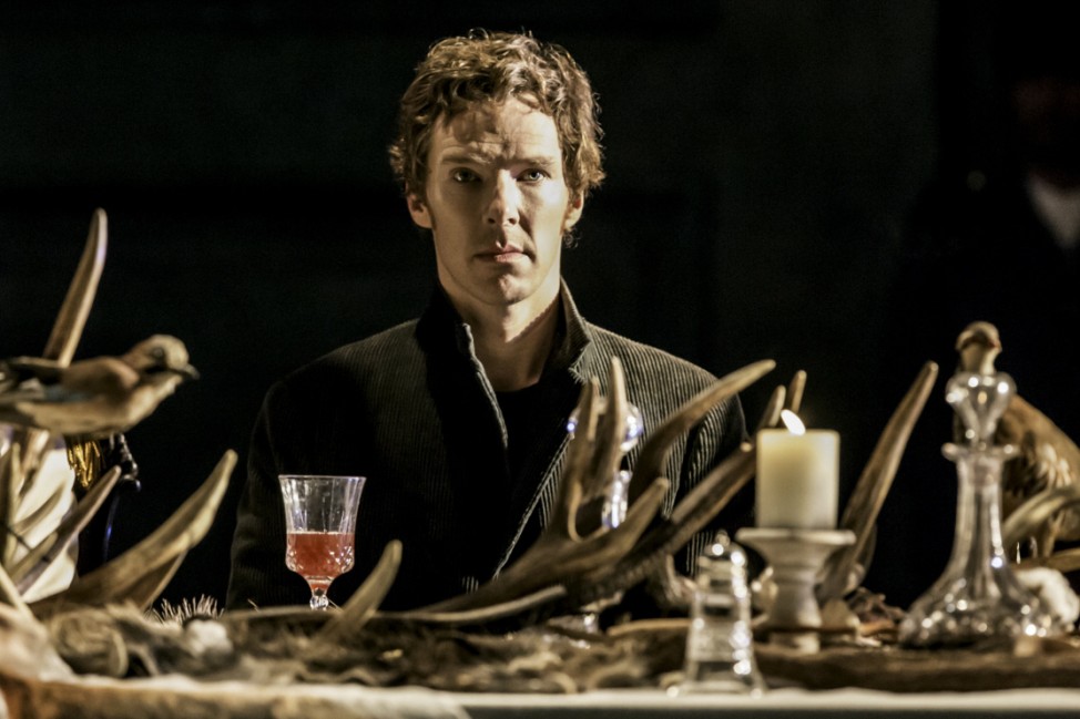 Actor Benedict Cumberbatch performs in Director Lyndsey Turner's production of Hamlet at the Barbican, in London
