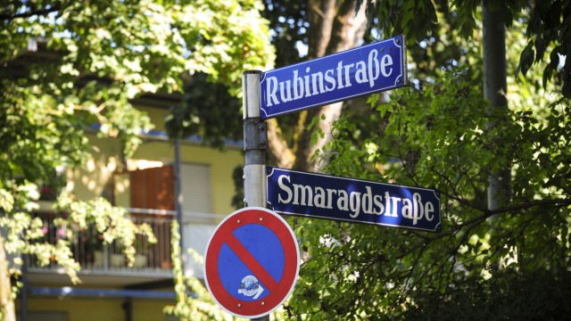 Siedlung Ludwigsfeld: Die Straßen sind nach Edelsteinen benannt.