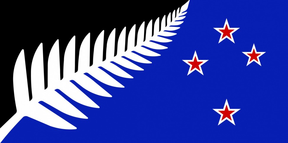 Einer von 40 finalen Entwürfen der Shortlist für die neue Flagge Neuseelands