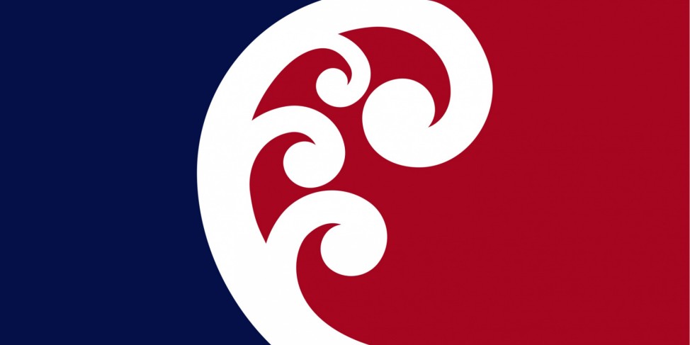 Einer von 40 finalen Entwürfen der Shortlist für die neue Flagge Neuseelands