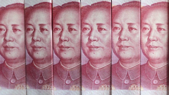 Picture illustration taken in Beijing shows Chinese 100 yuan banknotes