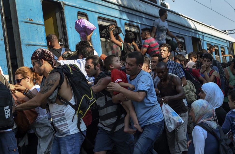 Migrants crossing Macedonia on their way for the western Europe c