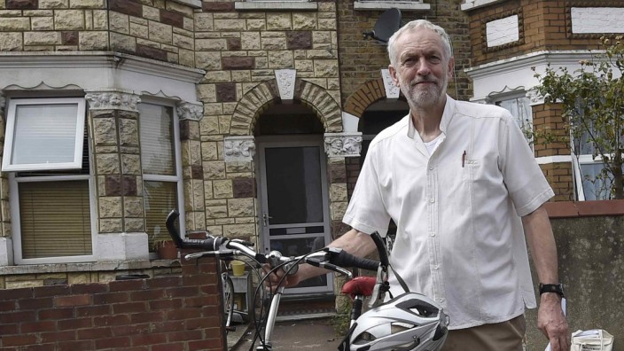 British Labour Party politician Corbyn arrives for a community meeting in north London