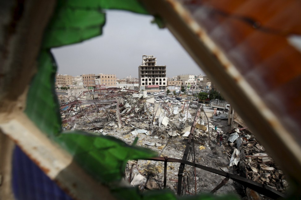 A view shows a wedding hall destroyed by a Saudi-led air strike in Sanaa