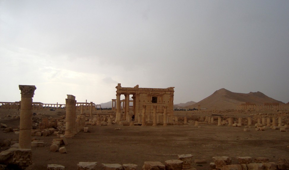 A general view shows the temple of Baal Shamin in the historical city of Palmyra, Syria