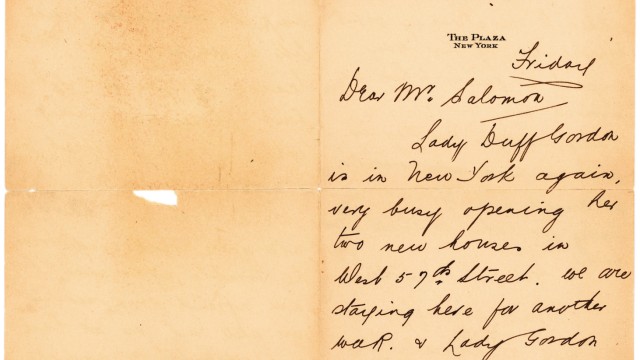 Letztes Mittagsmenü: Diesen Brief schrieb die Sekretärin sechs Monate nach dem Untergang der "Titanic".