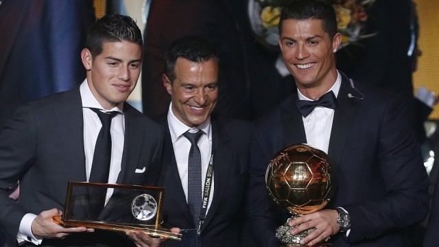 FIFA Ballon d Or 2014 soccer awards ceremony in Zurich In this picture James Rodriguez Jorge Mend
