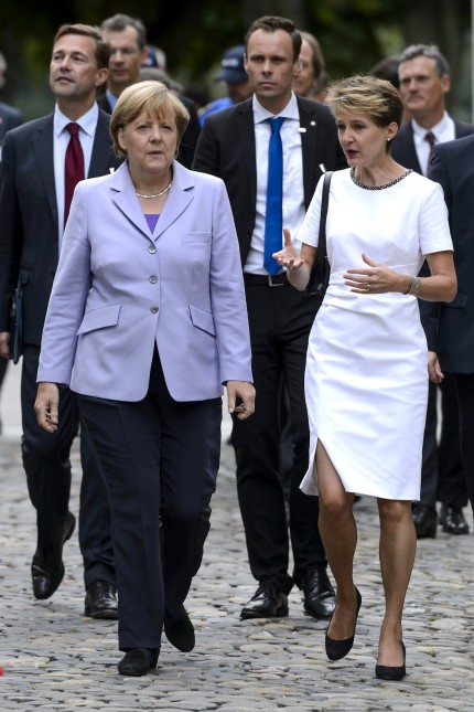 Schweiz: Merkel und Sommaruga (von links) betonten gemeinsame Interessen.