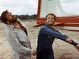 Bud Spencer und Terence Hill bei den Dreharbeiten zum Film "Zwei Himmelhunde auf dem Weg zur Hölle"